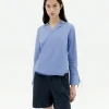 Blusa azul cruzada Lenie