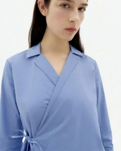 Blusa azul cruzada Lenie