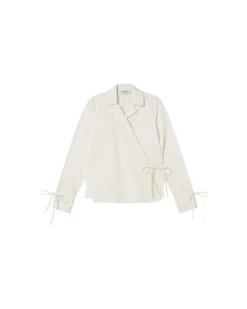 Blusa blanca cruzada Lenie