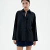 Blusa texturizada navy Marcelle