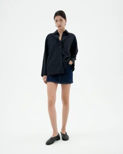 Blusa texturizada navy Marcelle