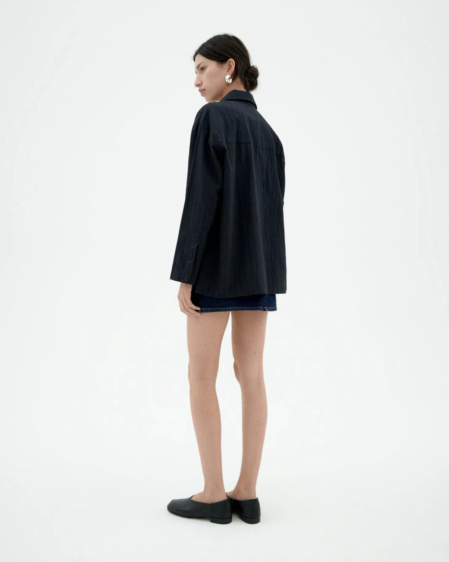 Blusa texturizada navy Marcelle