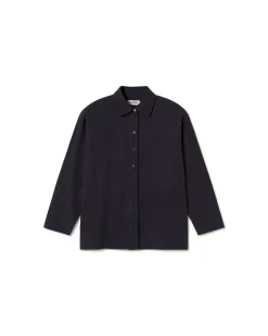 Blusa texturizada navy Marcelle
