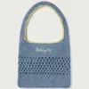 Bolso azul crochet tejido a mano