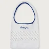 Bolso blanco crochet tejido a mano