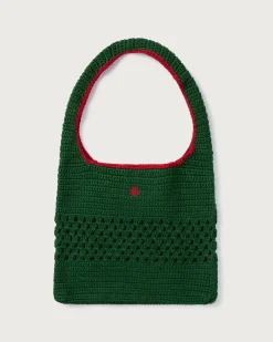 Bolso verde crochet tejido a mano
