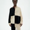 Camisa patched negro y blanco Haru