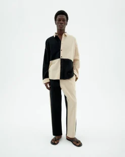 Camisa patched negro y blanco Haru