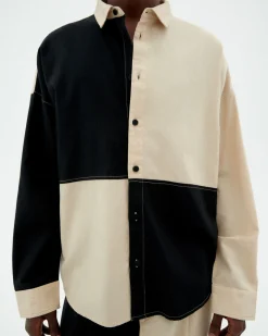 Camisa patched negro y blanco Haru
