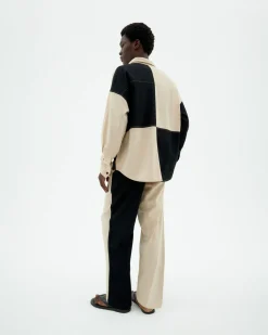 Camisa patched negro y blanco Haru