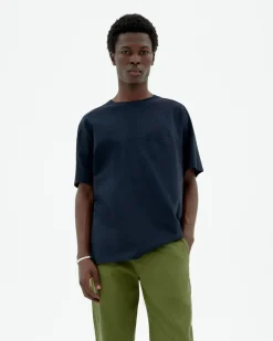 Camiseta azul con bolsillo Hank