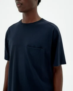 Camiseta azul con bolsillo Hank
