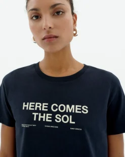 Camiseta azul here comes the sol Ida