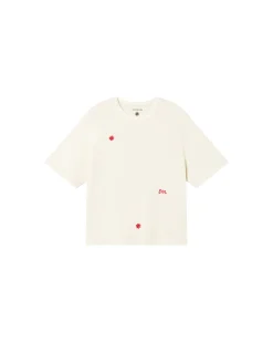 Camiseta blanca bordada a mano Lucia