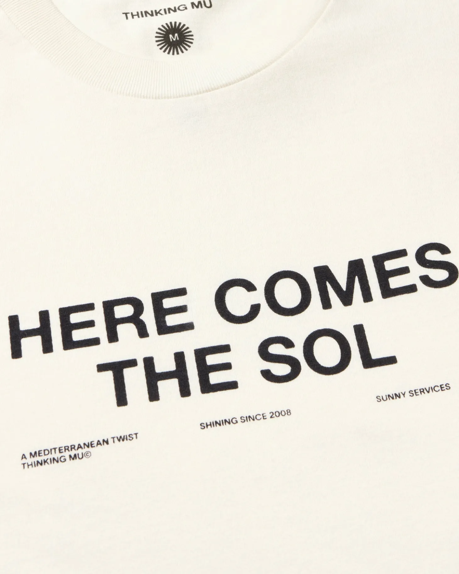 Camiseta blanca here comes the sol