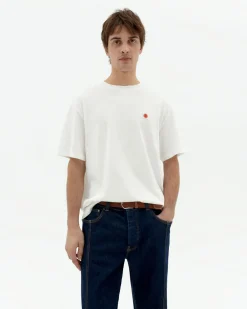 Camiseta blanca sol espalda rojo Aaron