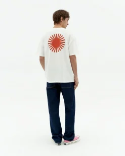 Camiseta blanca sol espalda rojo Aaron