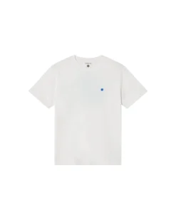 Camiseta blanca sol espalda azul