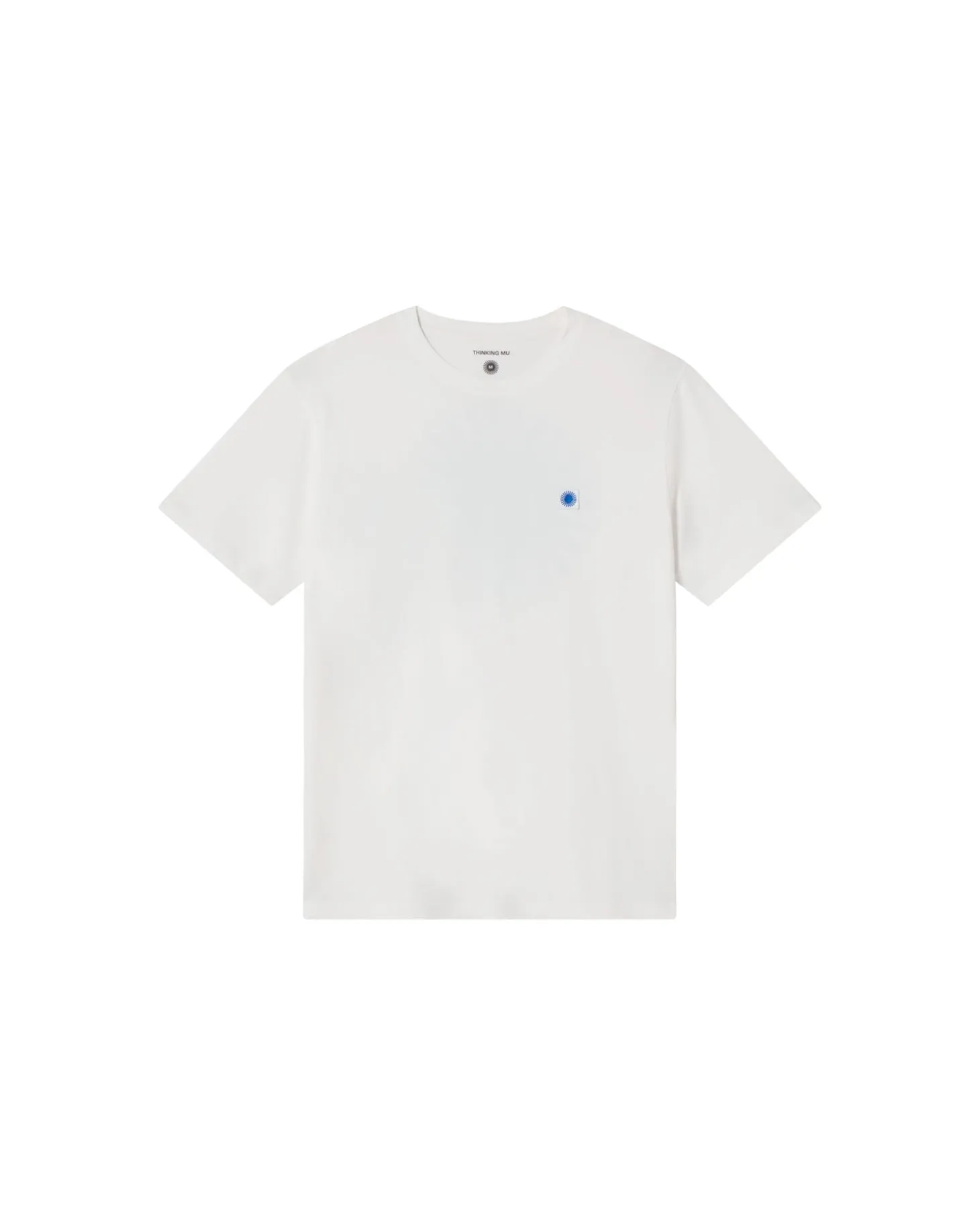 Camiseta blanca sol espalda azul