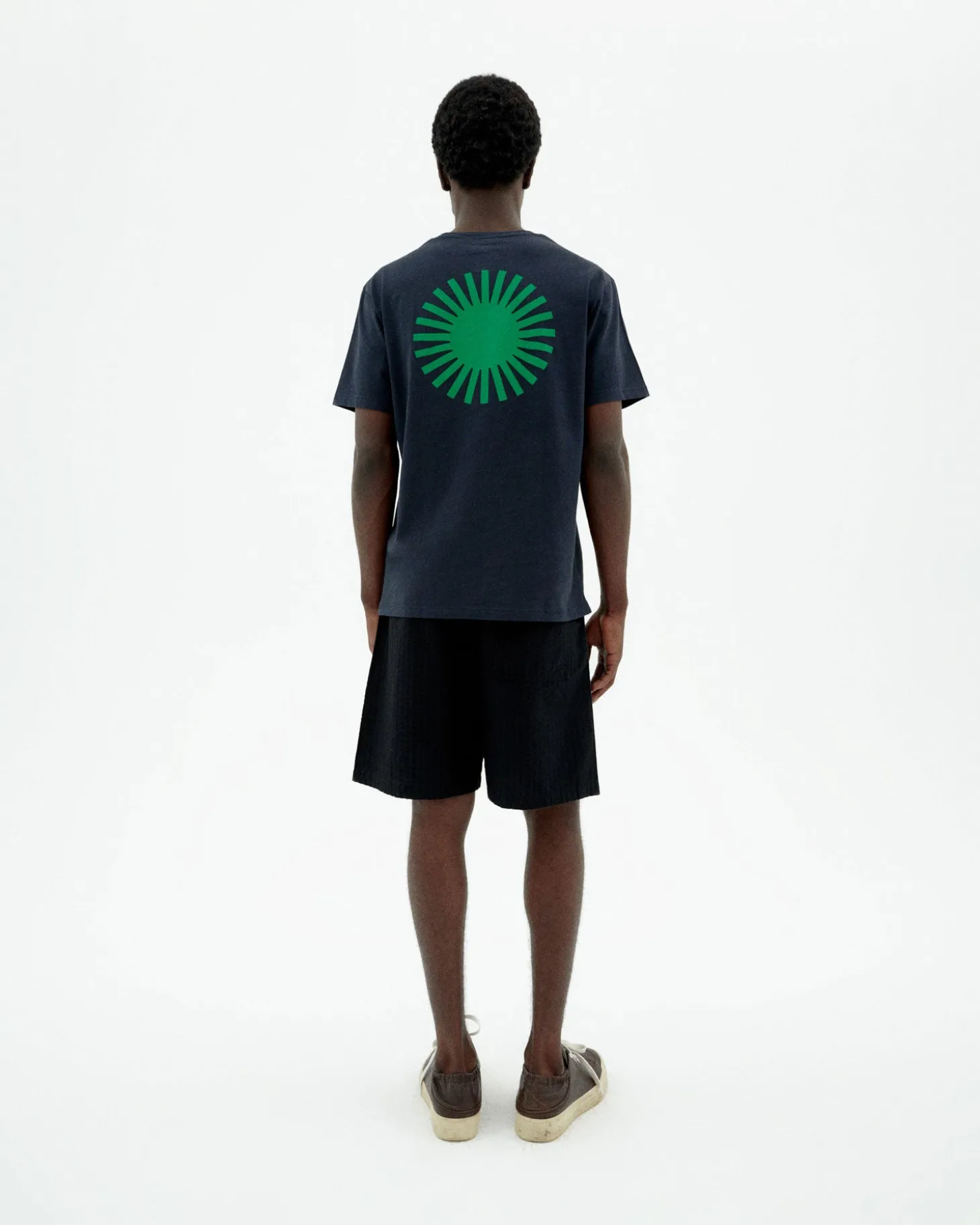 Camiseta navy sol espalda verde