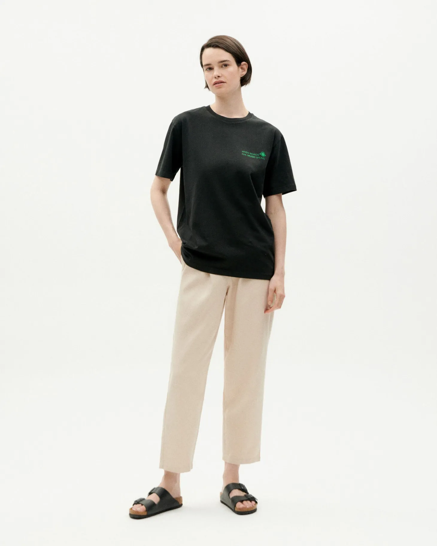 Camiseta negra unisex Thinking Music Festival