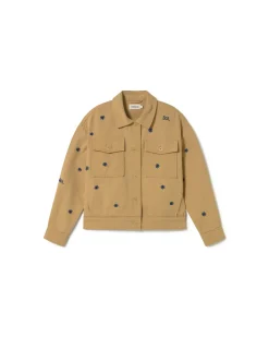 Chaqueta camel bordada a mano Frans