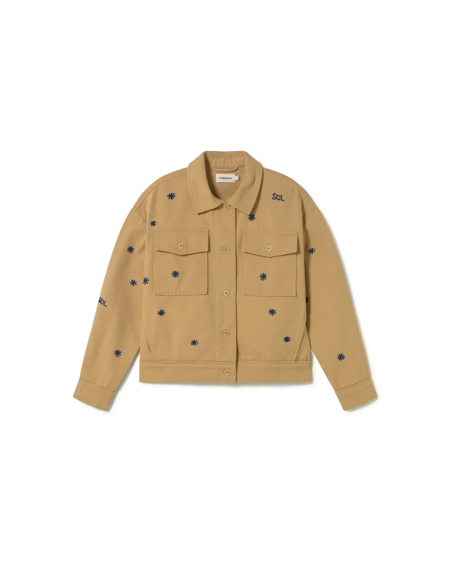 Chaqueta camel bordada a mano Frans