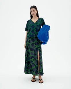 Falda midi Ecovero leaf Tora