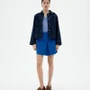 Falda mini azul pliegues Mabel