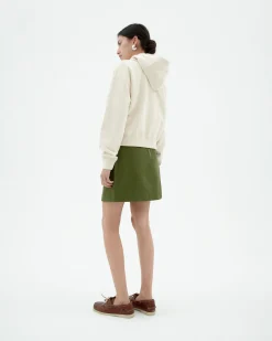 Falda mini verde pliegues Mabel