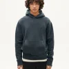 Hoodie grafito sol espalda azul Simon