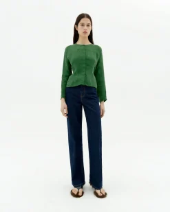 Jeans tiro alto dark navy Theresa