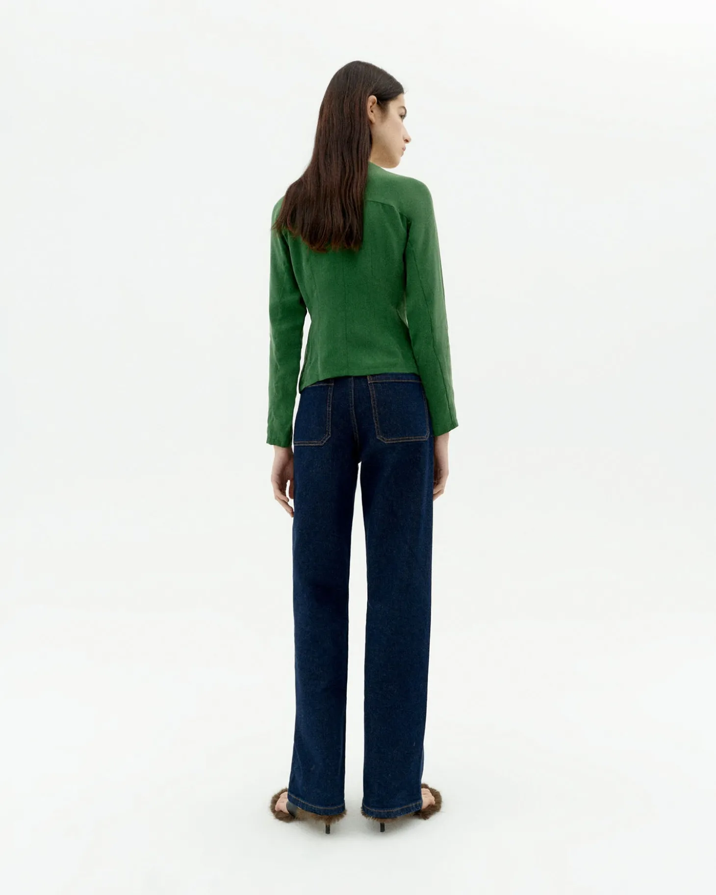 Jeans tiro alto dark navy Theresa