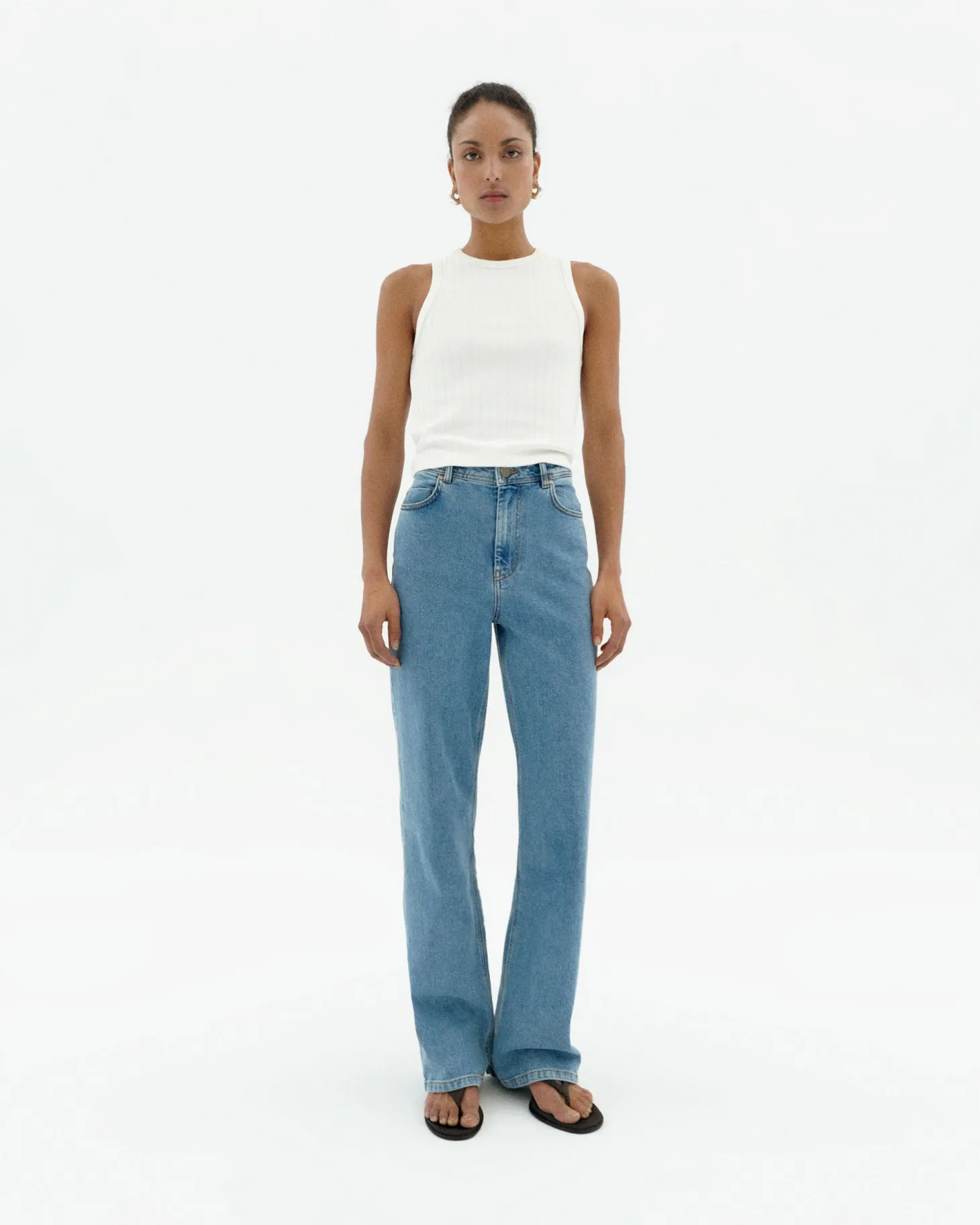 Jeans tiro alto light blue Theresa