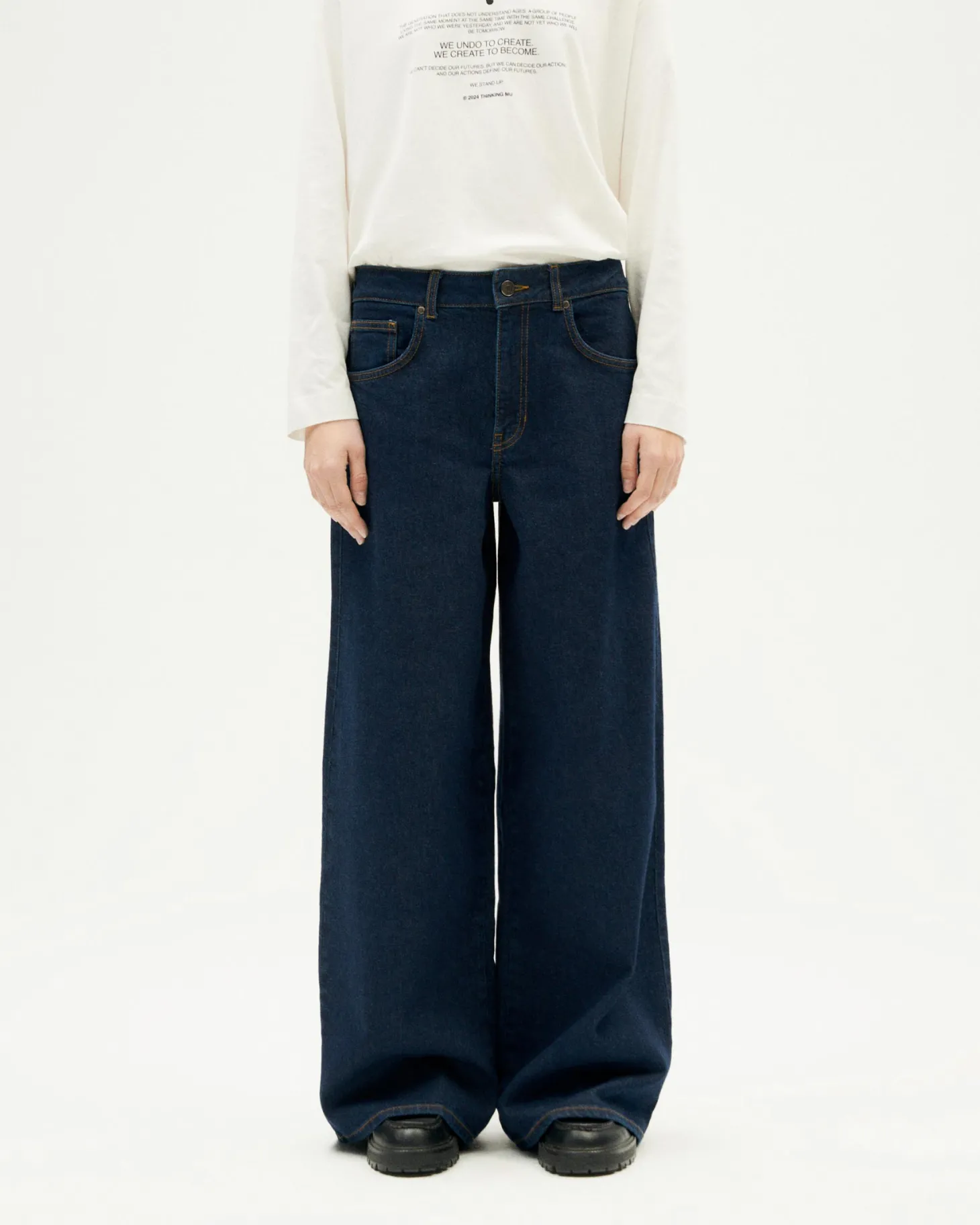 Jeans wide leg dark navy Hedda