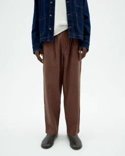 Pantalón loose marrón rayas Luc