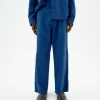 Pantalón loose seersucker azul Luc