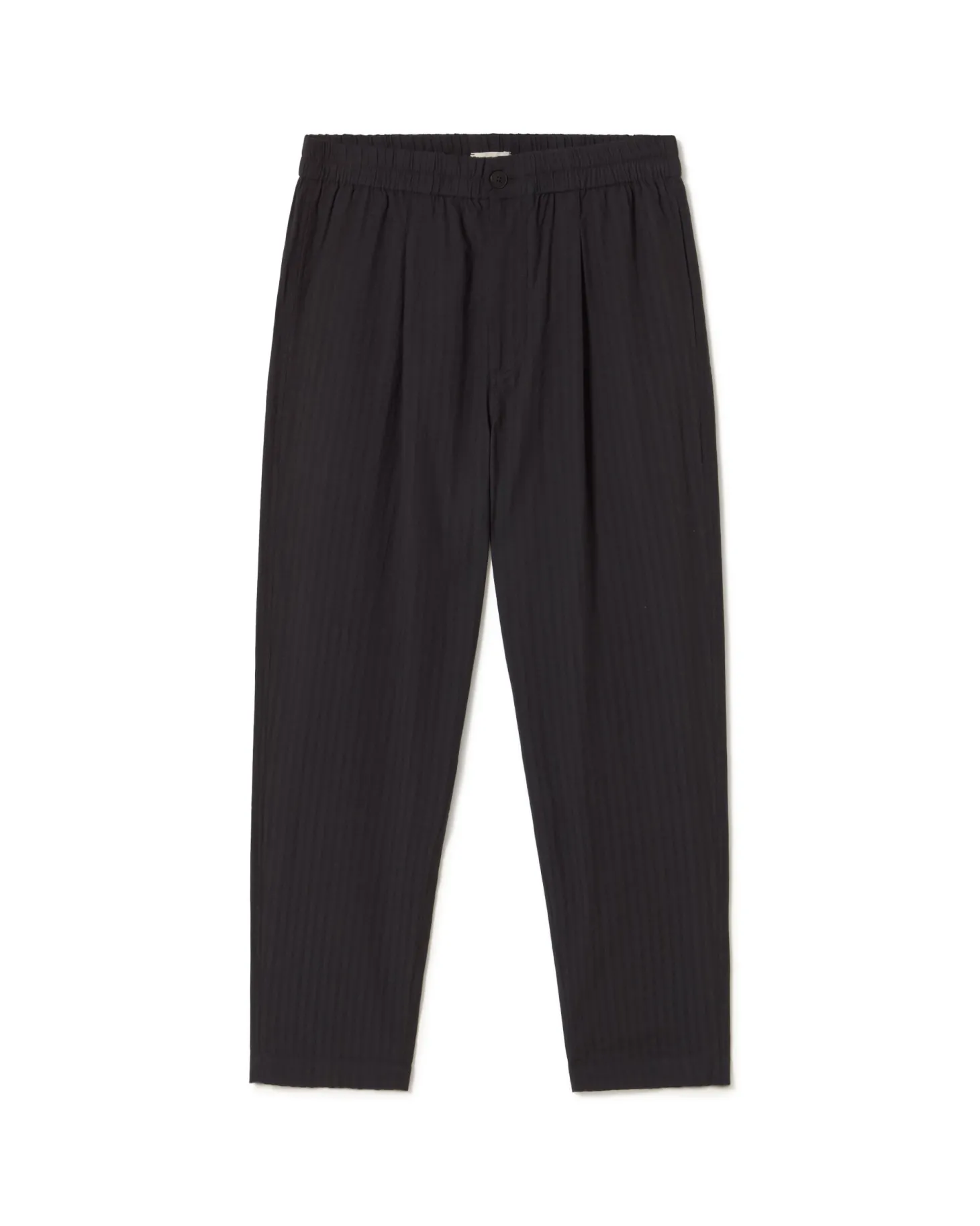 Pantalón loose seersucker negro Luc