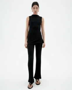Pantalón punto comfy Ecovero negro Naia