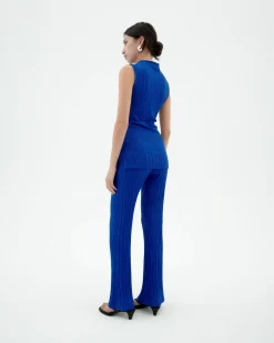 Pantalón punto comfy Ecovero azul Naia