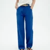 Pantalón recto azul Perle