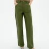 Pantalón recto verde Perle