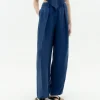 Pantalón relaxed pinza azul Cupro Cirila