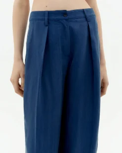 Pantalón relaxed pinza azul Cupro Cirila
