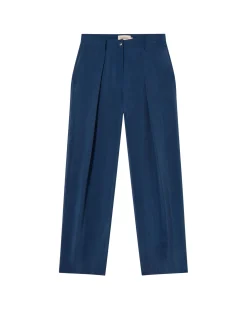 Pantalón relaxed pinza azul Cupro Cirila