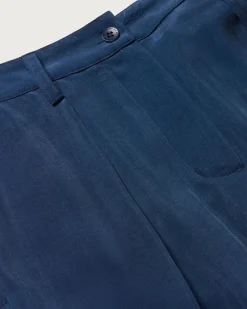 Pantalón relaxed pinza azul Cupro Cirila