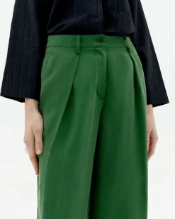 Pantalón relaxed pinza verde Cupro Cirila