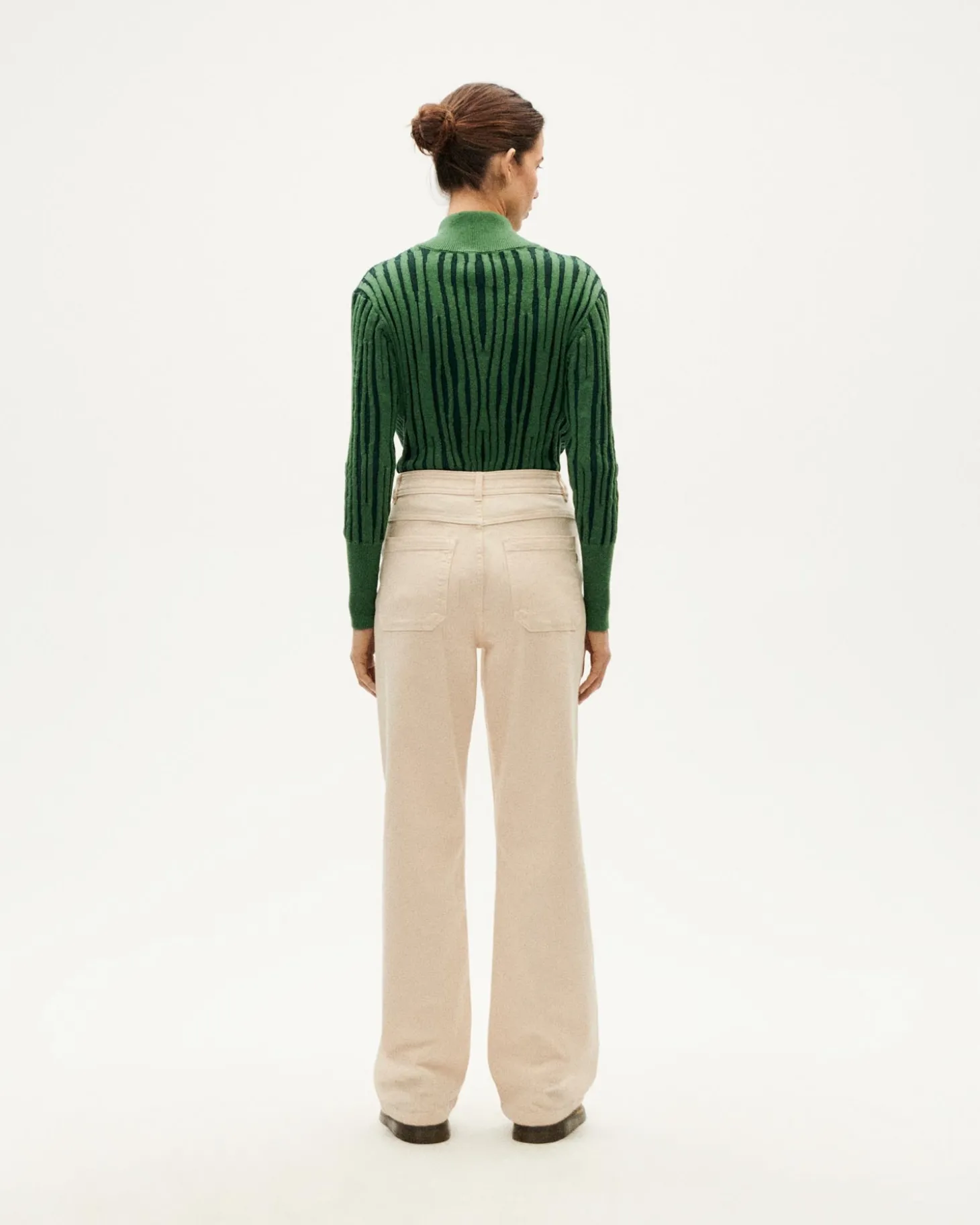 Pantalón tiro alto crudo Theresa