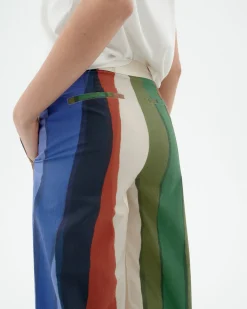 Pantalón tiro alto rayas river Karina