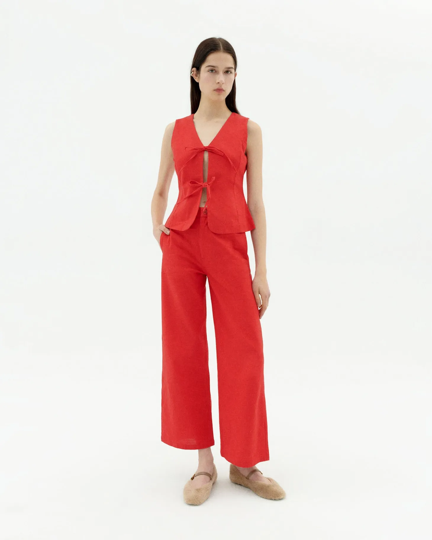 Pantalón tiro alto rojo Karina